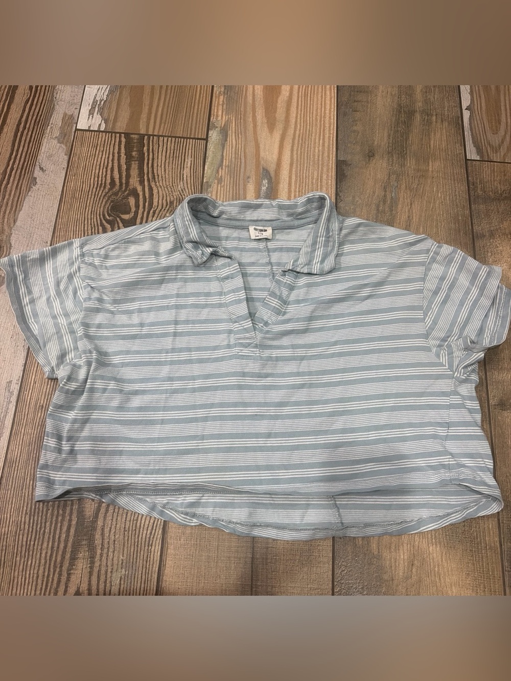 Cotton On Striped Cropped Polo